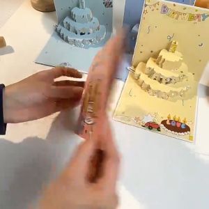 3D Pop Up Greeting Card Music LED Light Birthday Anniversary Capybara Message Card Gift Surprise