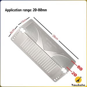 N.K.【Ready in Stock】 Metal Ruler Square Tube to Round Ruler Square Steel 90° Bend Arc Angle Marker DIY Pipe Bending Guide