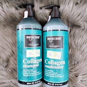 Dầu Gội Xả Collagen Bosecher 800ml Sạch Gàu Phục Hồi Tóc Hư Tổn Kích Thích Mọc Tóc Siêu Mềm Mượt