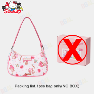 100% Authentic Sanrio Armpit Bag Hello Kitty Shoulder Bag Handbag Melody for Girls Kuromi Nylon Material Soft&Waterproof Birthday Gifts Cinnamoroll 25006