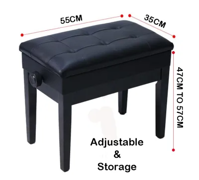 Piano Bench Piano Chair Keyboard Bench Digital Piano Bench with Storage Box/Adjustable Solid Wood