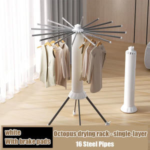 Octopus Folding Clothes Rack Heavy Duty Clothes Drying Rack Adjustable Drying Racks Indoor Outdoor Clothes Rack Metal Floor Clothing Dryer Rack