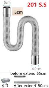 Fireproof gas water heater chimney stainless steel 60-150mm aluminum strong universal exhaust intake extension tube