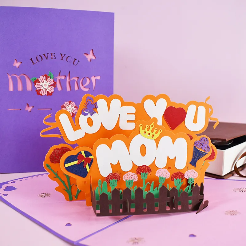 Mother's Day Paper Pop Up Card Love Blessing Greeting