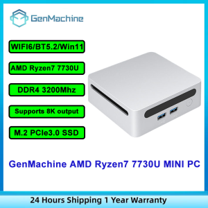 GenMachine S773 AMD Ryzen7 7730U  Windows11 DDR4 NVMe WiFi6 BT5.2 Gaming Mini Computer