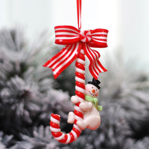 Christmas Tree Santa Claus Pendant Snowman Candy Cane Ornament Xmas Tree Decoration Xmas Gift for Kids Home Decor