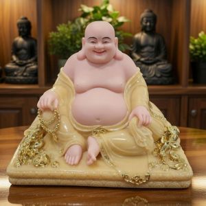 Tượng Phật Di Lặc Áo Phủ Chất Liệu Đá Cao Cấp Mang Đến May Mắn Tài Lộc Phong Thủy Quà Tặng Tân Gia