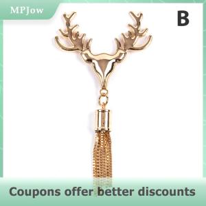 【MPJow】 Metal Deer Clasp Buckles Bag Purse Hat Decor With Tassel DIY Leather Accessory