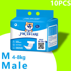 JOR EN CARE Cotton Comfort Disposable Dog Diapers for All Breeds - Breathable Full/Belly Wrap Pet Incontinence Pads