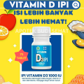Vitamin D 1000 IU Vitamin IPI D3 1000 IU isi 30 Tablet Vitamin D Botol Imun Tubuh Tulang Gigi Atasi Rambut Rontok. 