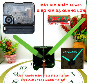 Máy Đồng Hồ KIM NHẢY Mặt Trời Đài Loan – Bộ Kim DẠ QUANG – Tặng Pin AA – Bảo Hành 1 Năm