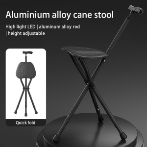 Cane stool elderly anti slip walking aid foldable portable cane anti slip load-bearing cane holder
