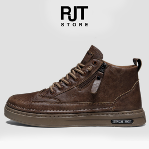 RJT sepatu pria keren terbaru Ther Rock spatu peria gaya casual sporty Model Semi Boot Bahan Kulit