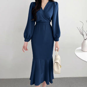[FTMHN] - Longdress Wanita / Longdress Diona / Dress Kondangan / Dress Wanita Kekinian / Dress Korean Style / Baju Dress / Dress Lengan Panjang / Longdress Korean Syle / Dress Wanita / Dress Casual / Longdress Wanita Kekinian Terbaru