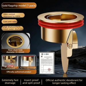 Bathroom Floor Drain Core Fast Drainage Brass Anti-Odor Drainer Seal Stopper Insect-Proof Anti-Overflow Universal Odor Stopper