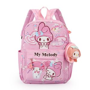 Sanrio Melody School Bag Pink Bag Girl Backpack Cute Waterproof Large Capacity Reduce Burden of Spine Protection Beg Sekolah