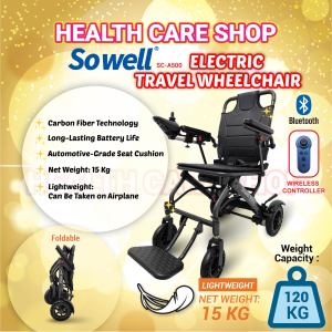 Sowell Super Lightweight Electric Travel Wheelchair With Bluetooth Controller & Premium Seat Upholstery (SC-A500)