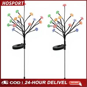 2 Pack Solar Garden Lights Waterproof Solar Flowers Lights Decorative Solar Lights for Outside Yard Lawn Patio Pathway Decorations