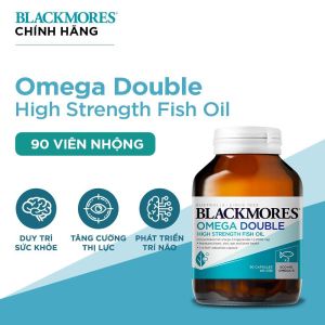 [Hàng CTY] Blackmores Omega Double High Strength Viên Dầu Cá Bổ Sung Omega Hỗ Trợ Cho Tim Mắt và Da - - Phù hợp cho người ít ăn cá người bận rộn  - Duy trì sức khỏe tổng thể của tim da mắt não.  - Hỗ trợ làm giảm các chứng cứng cơ đau khớp sưng viê
