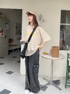 COD  Quần Bò Cổ Điển Quần Yếm Cạp Cao Quần Ống Rộng Mùa Thu Cho Nữ Quần Ống Đứng Xếp Nếp Thiết Kế Quần Dài Sành Điệu  Sem