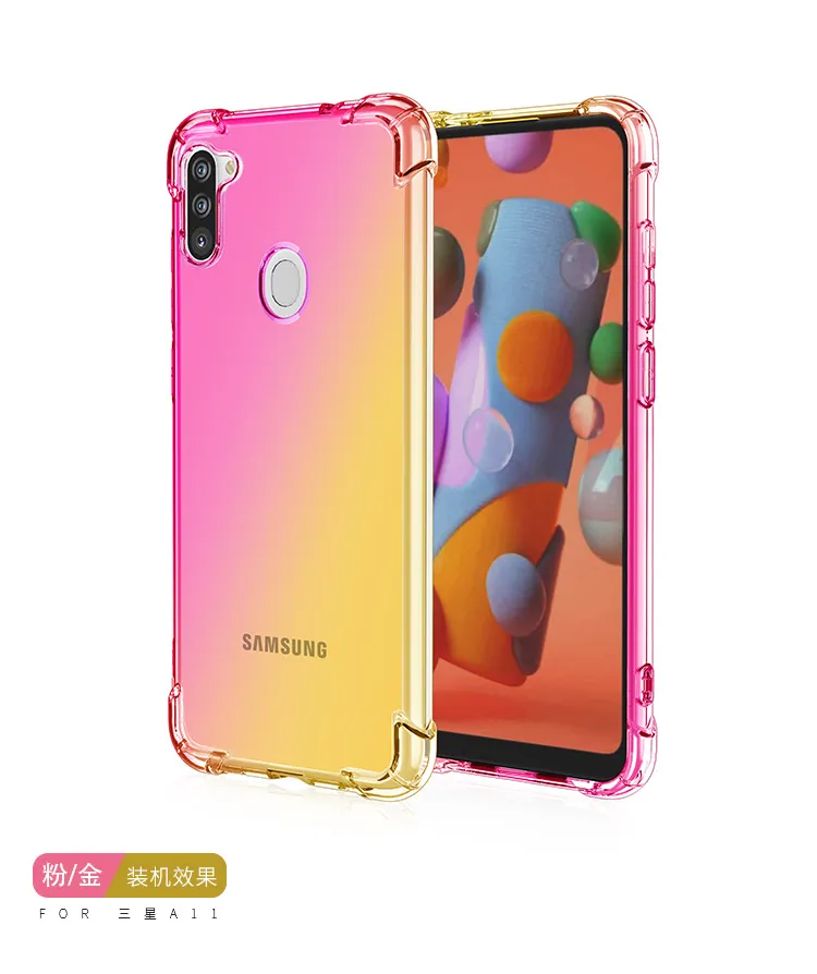 XICCI for Samsung A11 Gradient Color Case Cover Soft TPU Silicone Phone  Cases Back Cover Shockproof Casing