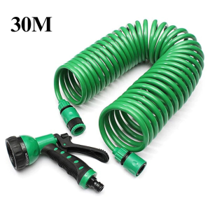 Bộ Vòi Tưới Cây Xanh Lá Đa Năng 7 Chế Độ Lò Xo Co Giãn Dài tới 30 mét Nối Vòi Nước Cơ Bản Gọn Gàng
