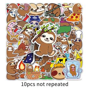 50PCS Cute Cartoon Sloth Sticker Animal Graffiti Waterproof Sticker Suitable For Children Teenager