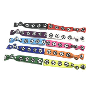 10PCS Soccer Hair Ties No Crease Football Sports Headband Ball Game Commemorative Wrist Strap