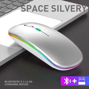 【𝐃𝐮𝐚𝐥 𝐌𝐨𝐝𝐞】TIMACK Wireless Bluetooth Mouse Rechargeable Mouse with Backlit Bluetooth 5.1/USB 2.4GHz LED Silent Mouse for PC Laptop Tablet MacBook iPad