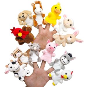 POUKL Role Play Finger Puppet Farm Animal Storytelling Puppets Plush Toy Cloth Doll Kawaii Animal Hand Puppet Teaching Shows