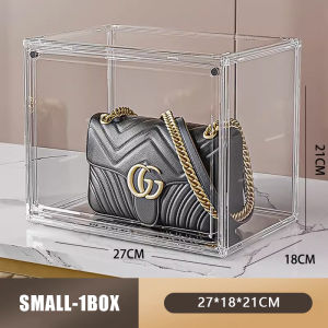 TOAO Acrylic Bag Organizer Stackable Acrylic Display Case Magnetic Transparent Display Box Dustproof Acrylic Toy Storage Box