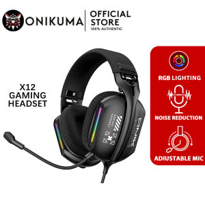 ONIKUMA X12 Noise Cancelling Headset RGB Light Wired Gaming Headphones For PC With Microphone 3.5mm E-Sports Gamer Headphones/onikuma Gaming headset/onikuma X12