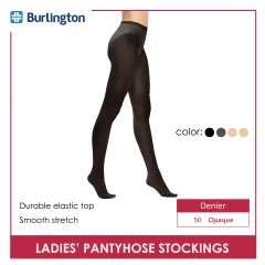 Biofresh Ladies' Antimicrobial Full Support Smooth Stretch Pantyhose Stockings  50 Denier 1 pair RSPN50