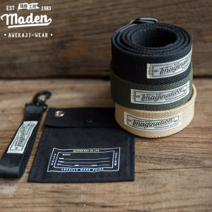 Maden brand tooling 2023 new men Japanese retro double ring buckle belt vintage boys youth canvas woven belt