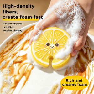 Cartoon Fruit Cellulose Dish Sponge Kitchen Cleaning Sponge Absorbent Quick Dry Reusable Dish Scrubber Sink Cleaning Tool