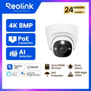 Reolink P344 : Time Lapse PoE Smart 12MP Ultra HD Outdoor Security Camera Supports 256GB Micro SD - PC1224AD6K01