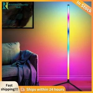 【HFM】 RGB Standing Lamp with Music Sync Smart Modern Floor Lamp Color Changing for Bedroom Living Room Gaming Room
