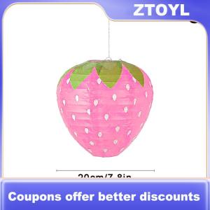 【ZTOYL】 3D dâu tây giấy đèn lồng sinh nhật bé tắm bên trang trí treo dâu trang trí nền vườn trang trí