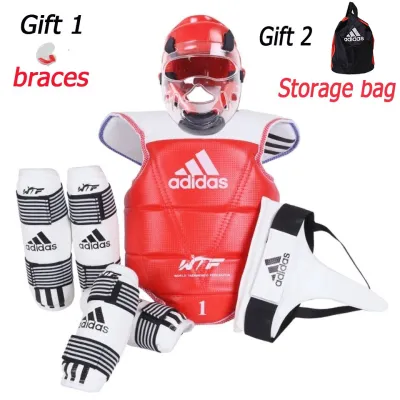 Taekwondo Protective Gear Reversible Armor Kits with Free Bag & Teeth Braces (For Male or Female)