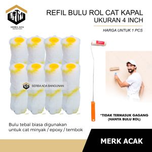 Kuas Bulu Roll Bulu Kapal - High Quality Bulu Refill Kuas Roll Kapal 4 Inci Kecil