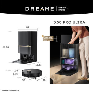 Dreame X50 Pro Ultra Robot Vacuum | Triple-Wheel AgiLift™ Chassis VersaLift™ 8.9cm Navigation HyperStream™ Detangling DuoBrush 30000Pa VormaX™ Suction 40°C Warm Water Mopping ThermoHub™ 100°C Mop Self-Cleaning Dual Flex Arm & Pet-Friendly Care 4.0