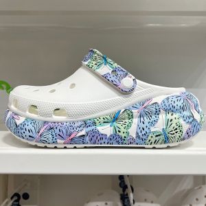 cross for women Crush BUTTERFLY Clog women Sandals Beach Shoes White BUTTERFLY Print Sandals Shoes#208528