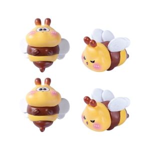 NAELIN 4Pcs Nhỏ hình con ong Trang trí gương chiếu hậu xe máy Hoạt hình Mini Trang trí xe điện Đồ trang trí hình con ong nhỏ.