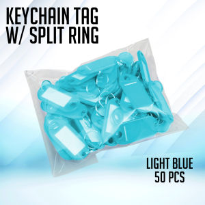 Risefully 50pcs Portable Key ID Tags Durable Plastic Key Tags w/ Split Ring Label Window for Identification