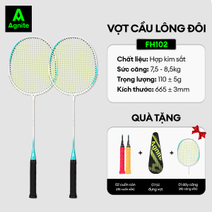 Bộ 2 vợt cầu lông thế hệ mới Agnite siêu bền nhẹ TẶNG kèm hộp cầu và túi đựng