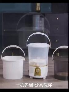 Washing Machine Portable With Dryer Portable Washing Machine Lightweight Travel Laundry Shoe Washer Machine Dormitory Small Dehydration Spin-Drying Bucket Folding Washing Machine 小型洗衣机