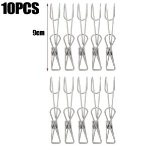 5/10PCS Stainless Steel Clothes Peg Towel Clip Multipurpose Laundry Clothes Socks Peg Kitchen Organizer Hook Clothespin