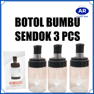 AR GROSIR 3 PCS BOTOL BUMBU DAPUR | TOPLES GULA GARAM / TEMPAT BUMBU RACIKAN KACA 1 3 pcs
