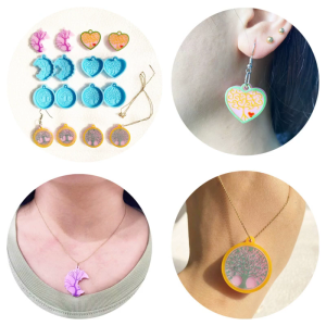 1/4Pieces Life Tree Resin Earring Molds Mirrored Silicone Molds for Resin Craft Making DIY Fashion Earring
