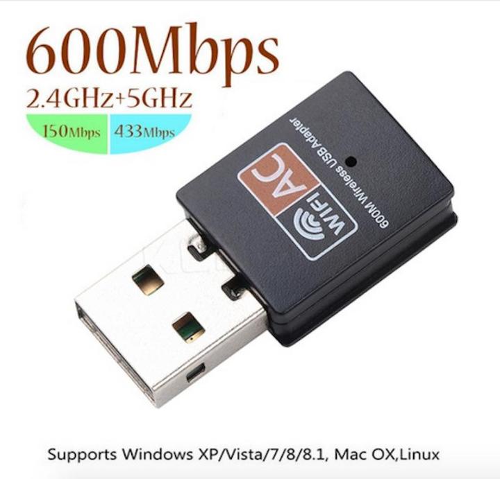 Wireless USB WiFi Adapter 600Mbps wi fi Antenna PC Network Card Dual ...